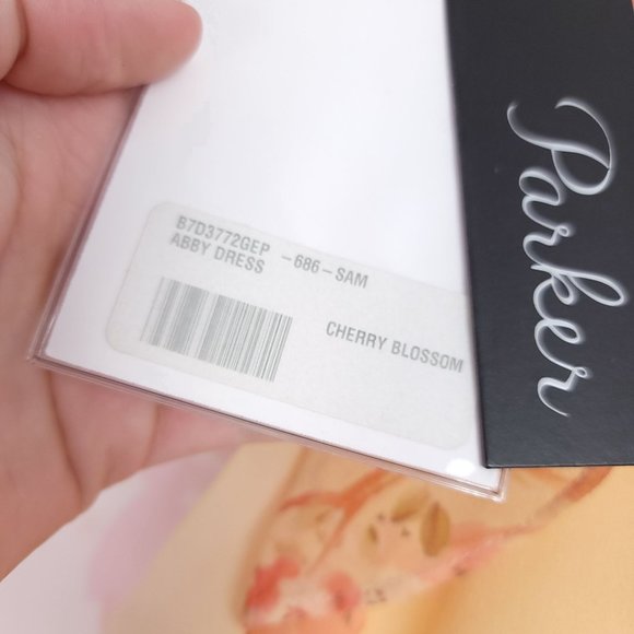 Parker Abby Cold-Shoulder Tiered Silk Georgette Gown Cherry Blossom Size XS - Picture 7 of 12